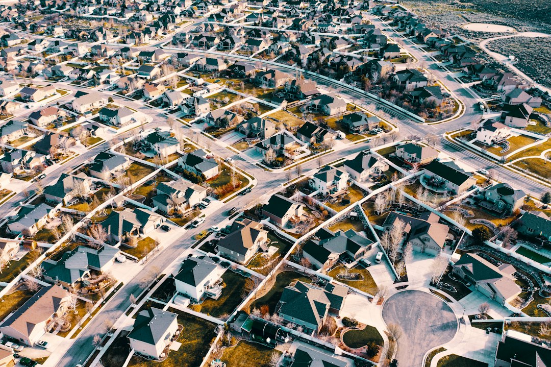 Aerial suburban neighborhood representing Coso Services South Metro Georgia market focus